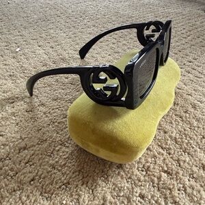 Gucci Black Sunglasses with Silver Accents